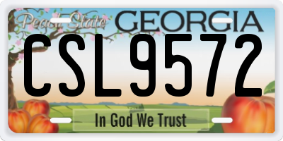 GA license plate CSL9572