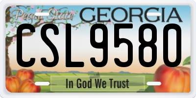 GA license plate CSL9580