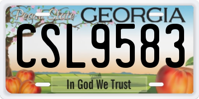GA license plate CSL9583