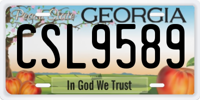 GA license plate CSL9589