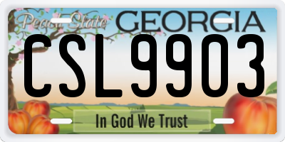 GA license plate CSL9903