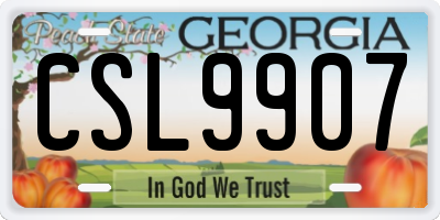GA license plate CSL9907