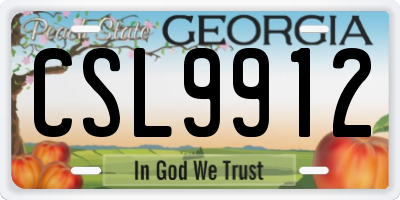 GA license plate CSL9912