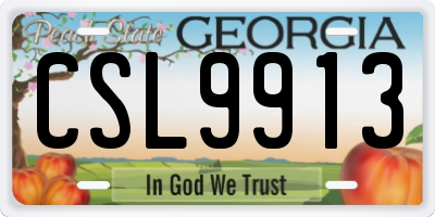 GA license plate CSL9913