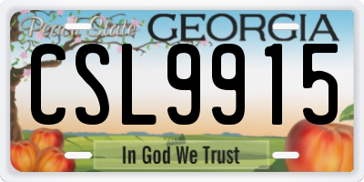 GA license plate CSL9915