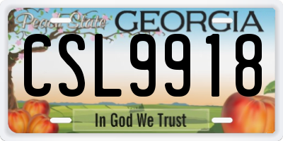 GA license plate CSL9918