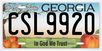 GA license plate CSL9920