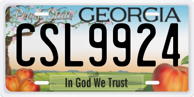 GA license plate CSL9924