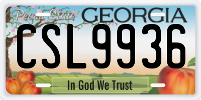 GA license plate CSL9936
