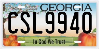 GA license plate CSL9940