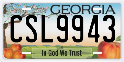 GA license plate CSL9943