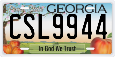GA license plate CSL9944