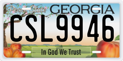 GA license plate CSL9946