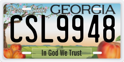 GA license plate CSL9948