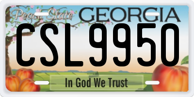 GA license plate CSL9950
