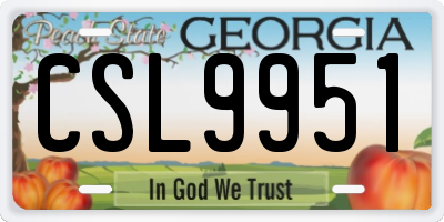 GA license plate CSL9951