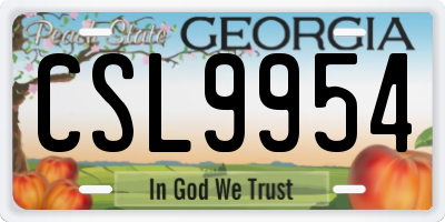 GA license plate CSL9954
