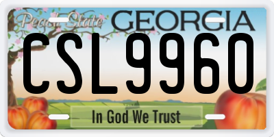 GA license plate CSL9960