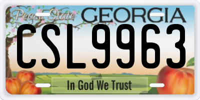 GA license plate CSL9963