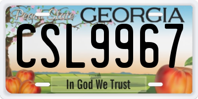 GA license plate CSL9967
