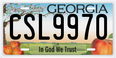 GA license plate CSL9970