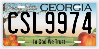 GA license plate CSL9974