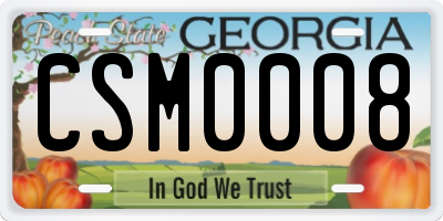 GA license plate CSM0008