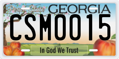 GA license plate CSM0015