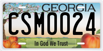 GA license plate CSM0024