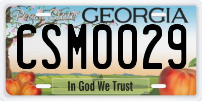 GA license plate CSM0029