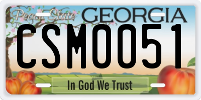 GA license plate CSM0051