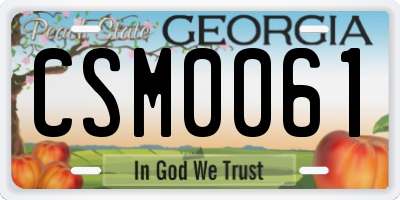 GA license plate CSM0061