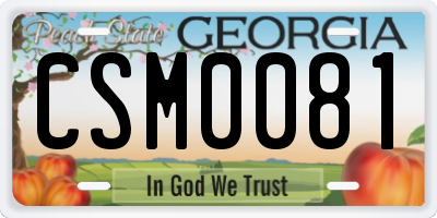 GA license plate CSM0081