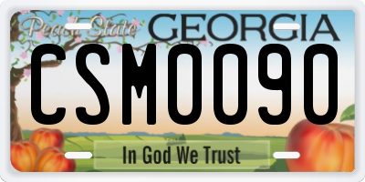 GA license plate CSM0090