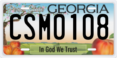GA license plate CSM0108