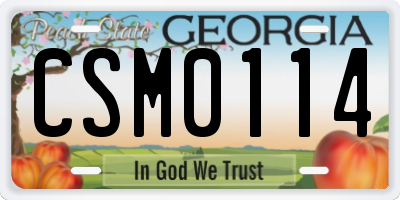 GA license plate CSM0114