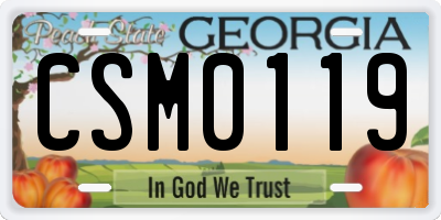GA license plate CSM0119