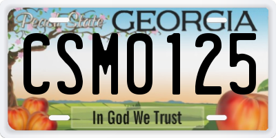 GA license plate CSM0125