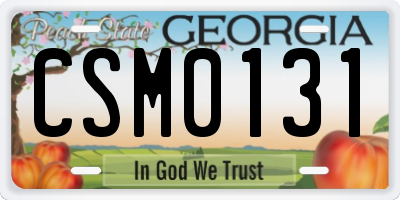 GA license plate CSM0131