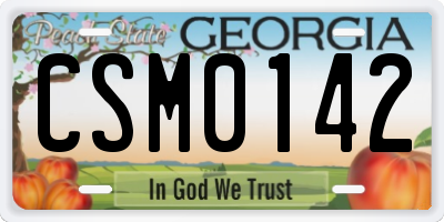 GA license plate CSM0142