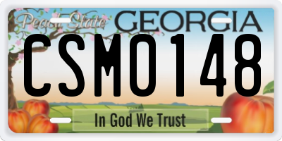GA license plate CSM0148