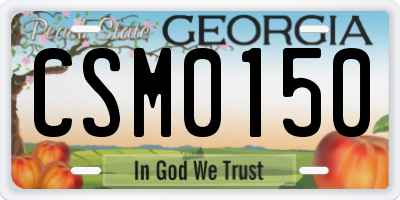 GA license plate CSM0150