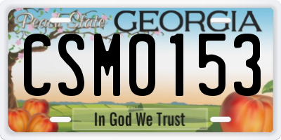 GA license plate CSM0153