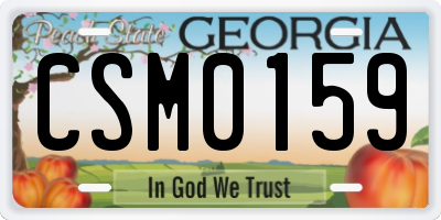 GA license plate CSM0159