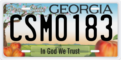 GA license plate CSM0183