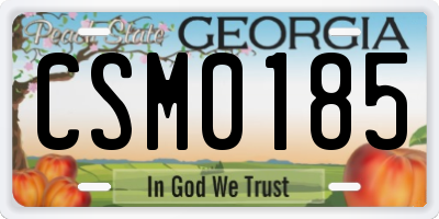 GA license plate CSM0185