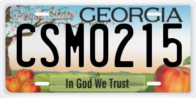 GA license plate CSM0215