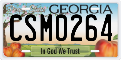 GA license plate CSM0264