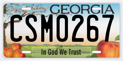 GA license plate CSM0267