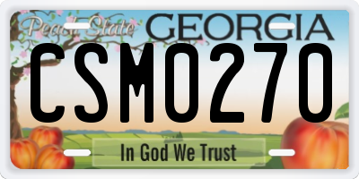 GA license plate CSM0270